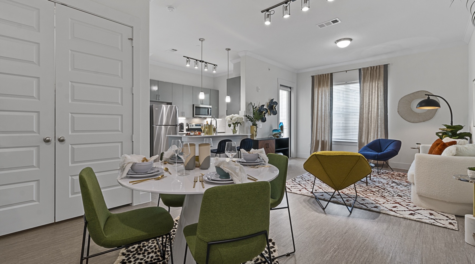 living room connected to kitchen